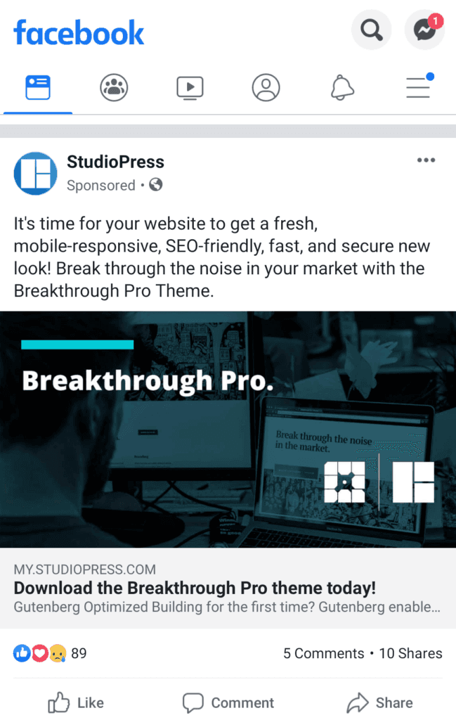 StudioPress offer ad example