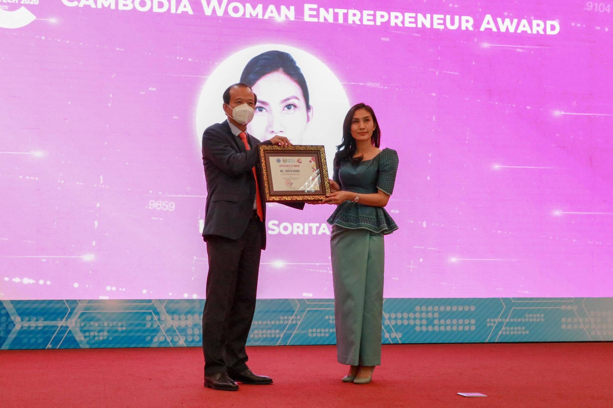 The Cambodian Woman Entrepreneur Award goes to Mrs. Kong Sorita
