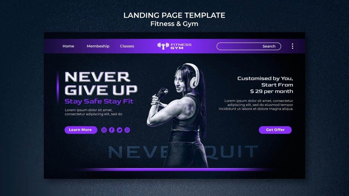 Fitness Website Design Template